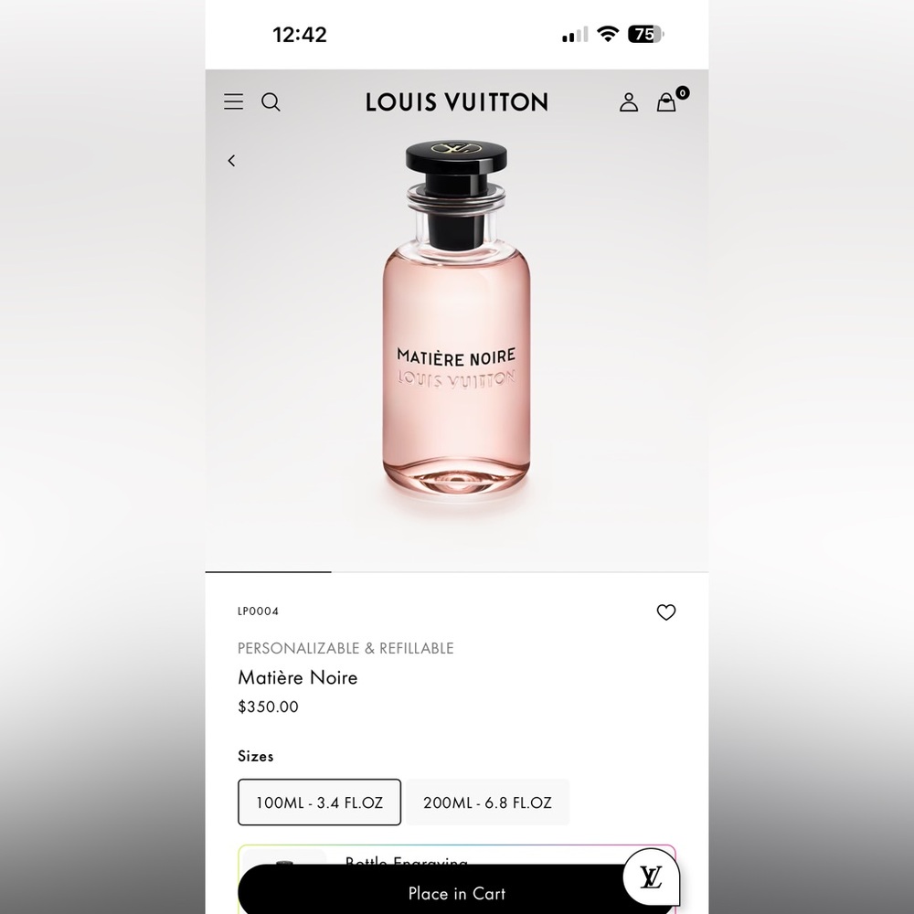 Louis Vuitton Matière Noire Pink Perfume